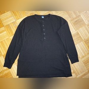 Old Navy Black Henley Shirt